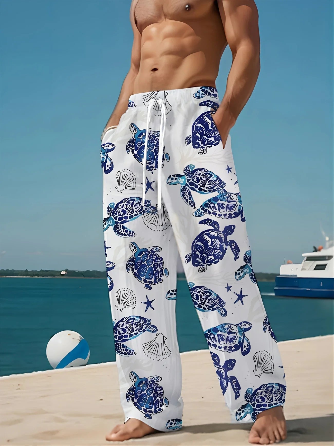 David - Lässige Leinenhose mit Kordelzug und Knöchellänge