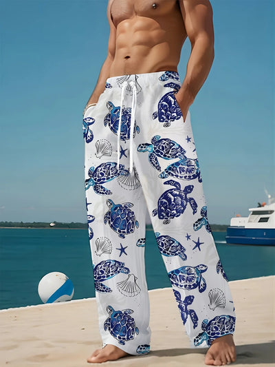 David - Lässige Leinenhose mit Kordelzug und Knöchellänge