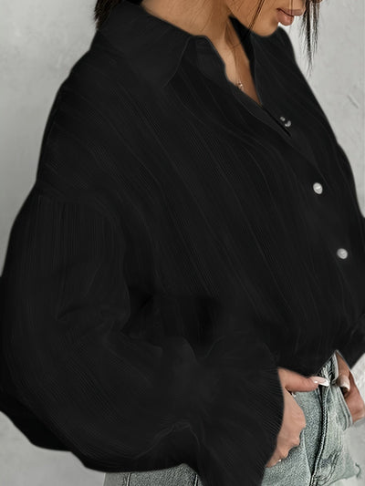 Langarm Leinenhemd mit Kragen und Knopfleiste – Casual Stil für Herbst bis Sommer