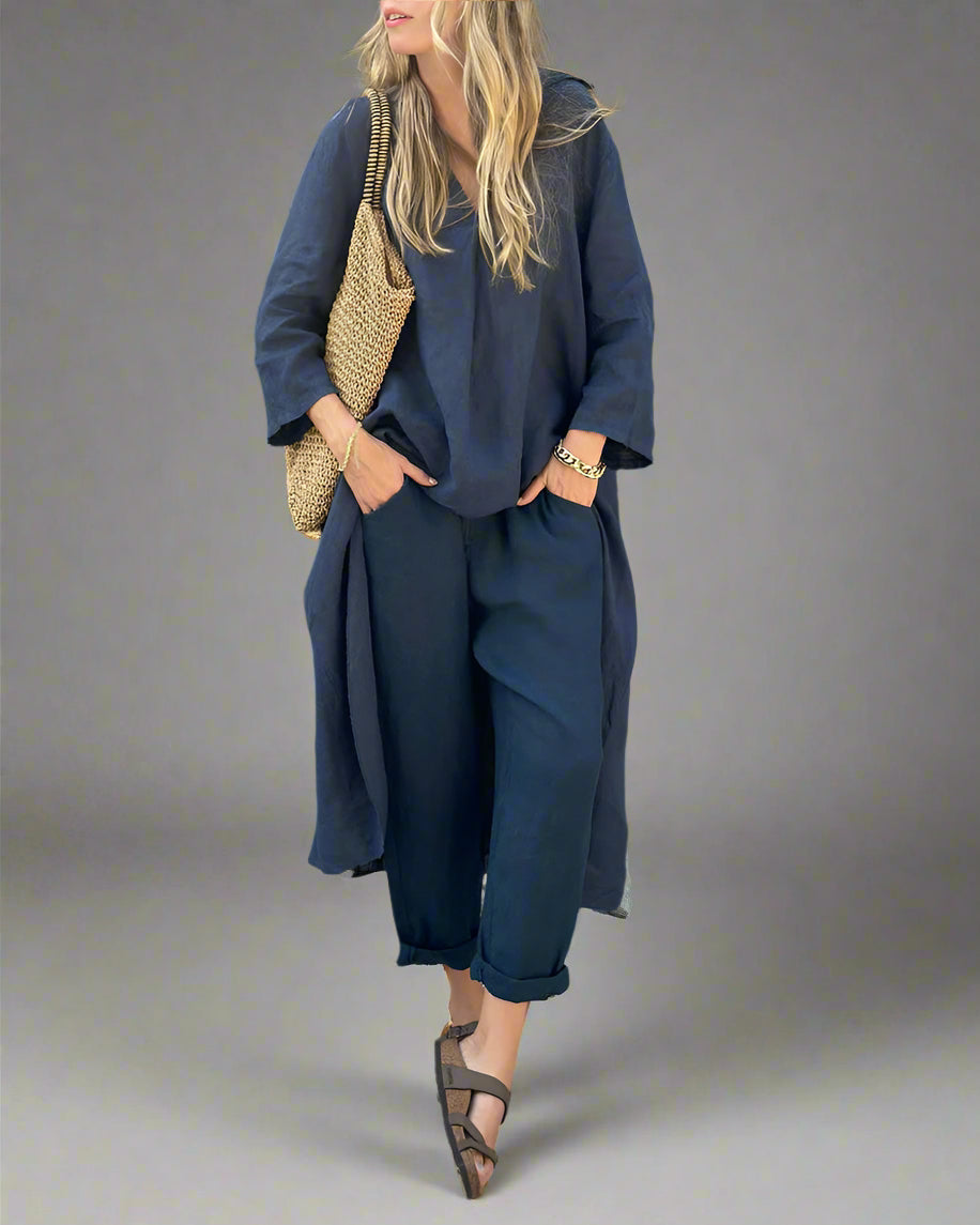 Anneliese | Zweiteiliges Set mit Eleganter Leichtigkeit und Vielseitigem Stil