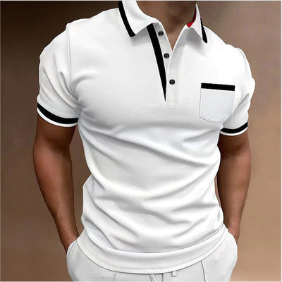 Herren Poloshirt Slim Fit mit Kontrastdetails – Freizeit & Alltag