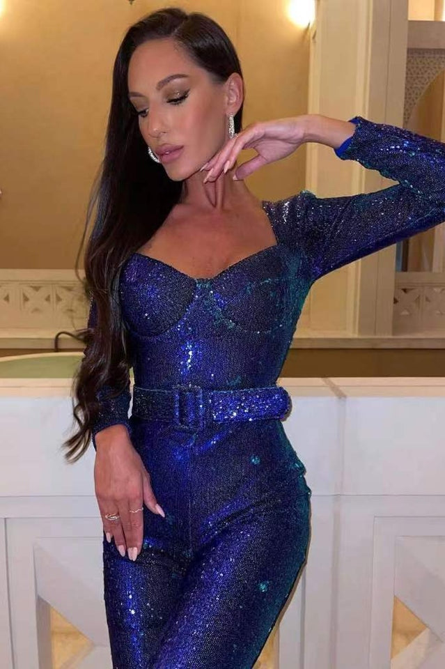 Marissa | Pailletten-Overall für Damen mit Glitzer-Effekt und elegantem Schnit