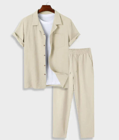 Chris – Digitales Baumwoll- und Leinenhemd Outfit