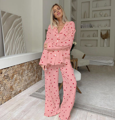 Sandra – Damen-Pyjama-Set mit Herzmuster