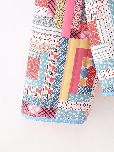 Barbara – Retro Damenmantel aus Baumwolle mit geometrischem Muster