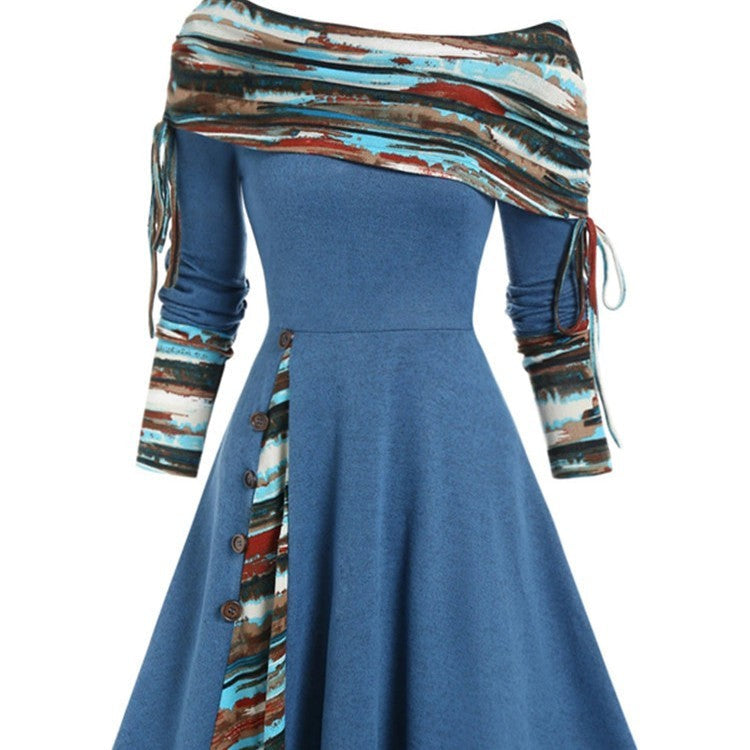 Audrey – Damenkleid mit großer Taille und asymmetrischem Schnitt