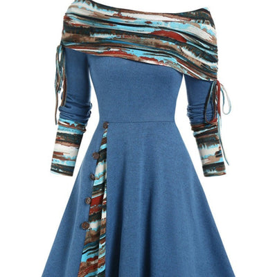 Audrey – Damenkleid mit großer Taille und asymmetrischem Schnitt