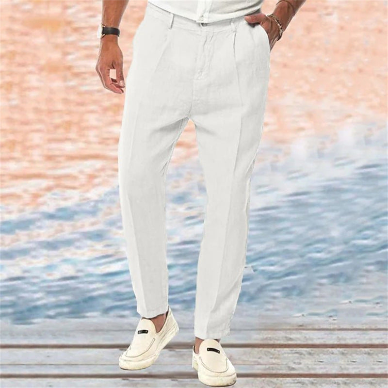 Dario - Stylische und coole Leinenhose mit schmaler Passform