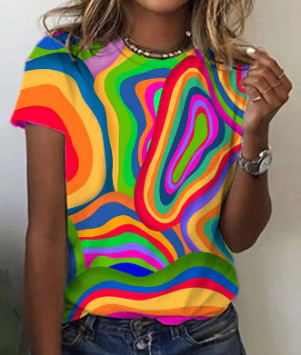 Zoe – T-Shirt mit floralem Muster und Rundhalsausschnitt