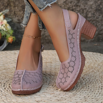 Hohe Absätze Bequeme Sommer Sandaletten mit Chunky Absatz