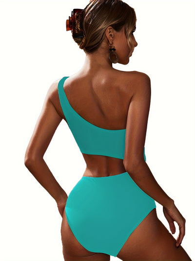 Einteiliger Badeanzug mit einer Schulter – Elegant, figurbetont & mit Cut-Out-Taille