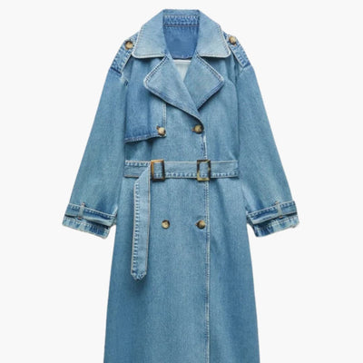 Langer Trenchcoat mit Gürtel für Damen
