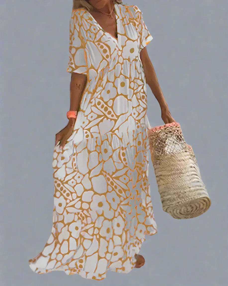 Hannelore | Sommerkleid mit Eleganter Passform und Grafischem Muster