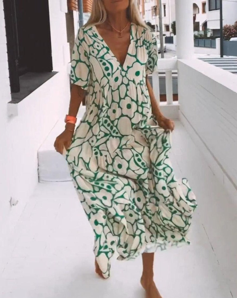 ESTER - Maxikleid mit kurzen Ärmeln