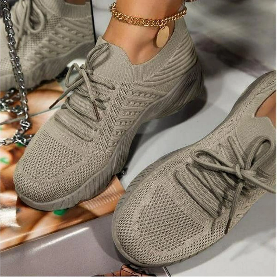 Damen Sommer-Sneaker mit Schnürung und Chunky-Sohle