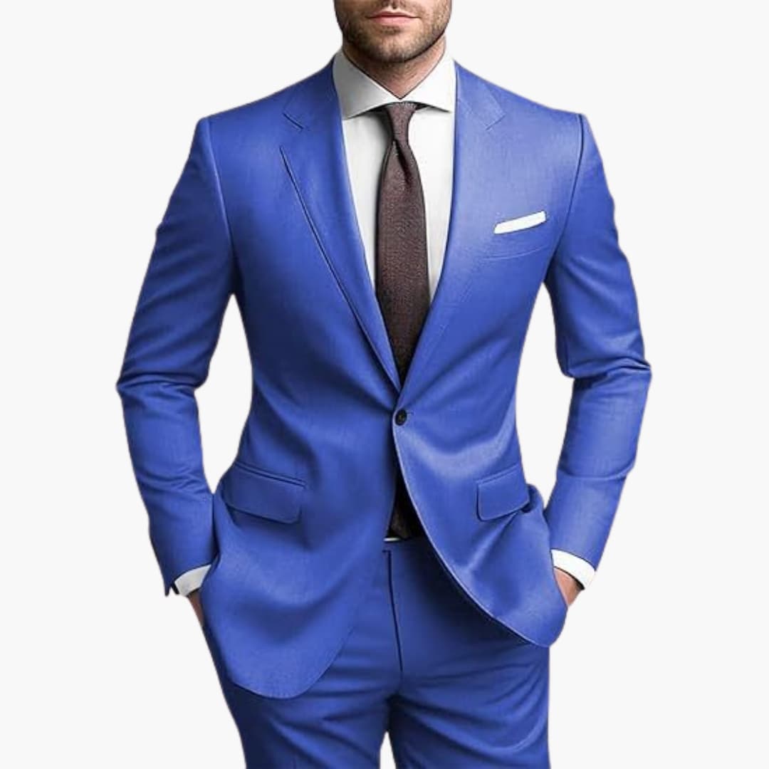 Herren Anzug Zweiteiler mit Reverskragen und schmaler Passform