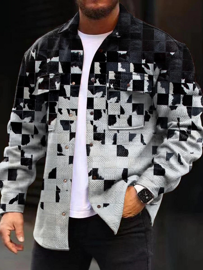 Geknöpfte Jacke mit Taschen für Herren