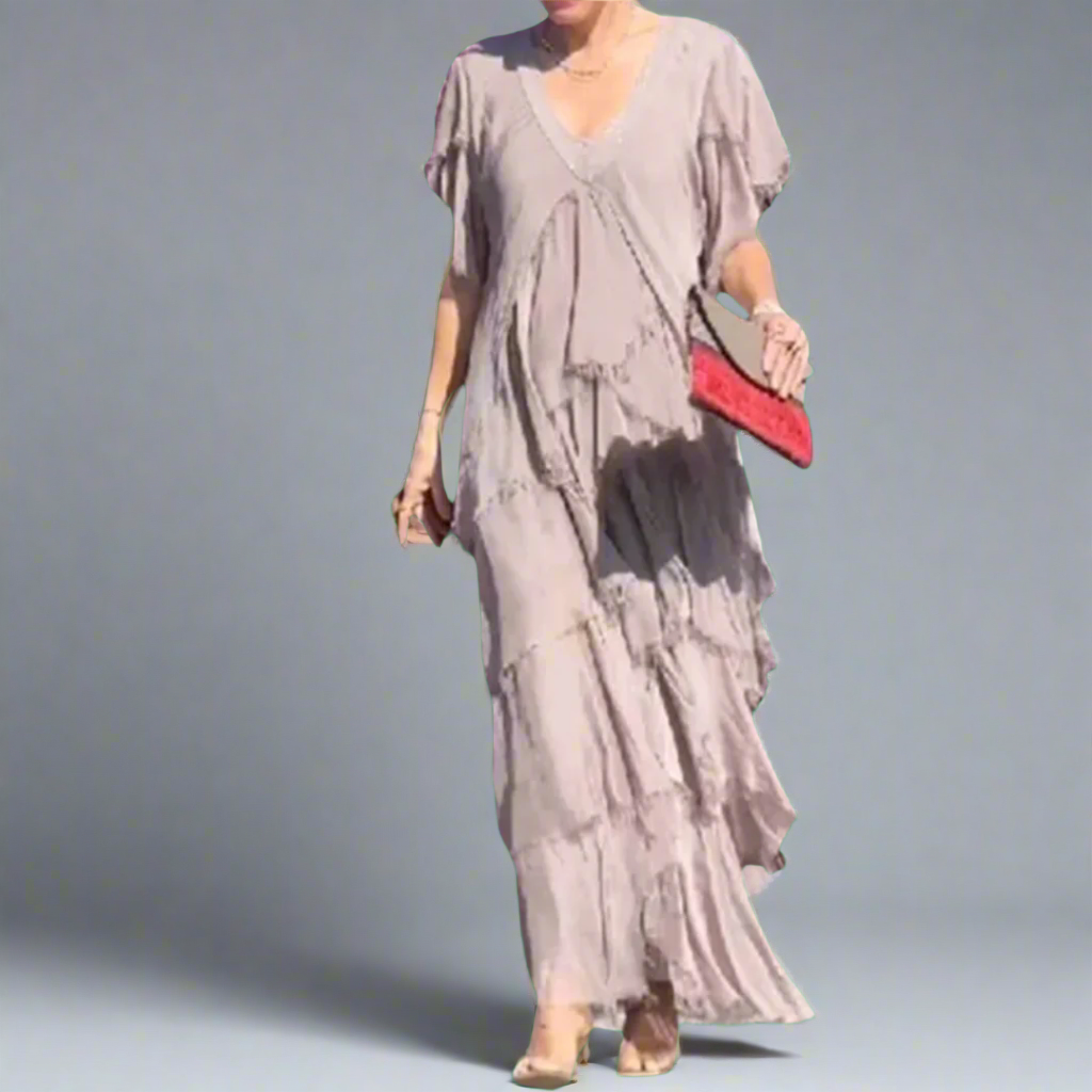 Maresilda | Elegantes Maxi-Kleid mit V-Ausschnitt