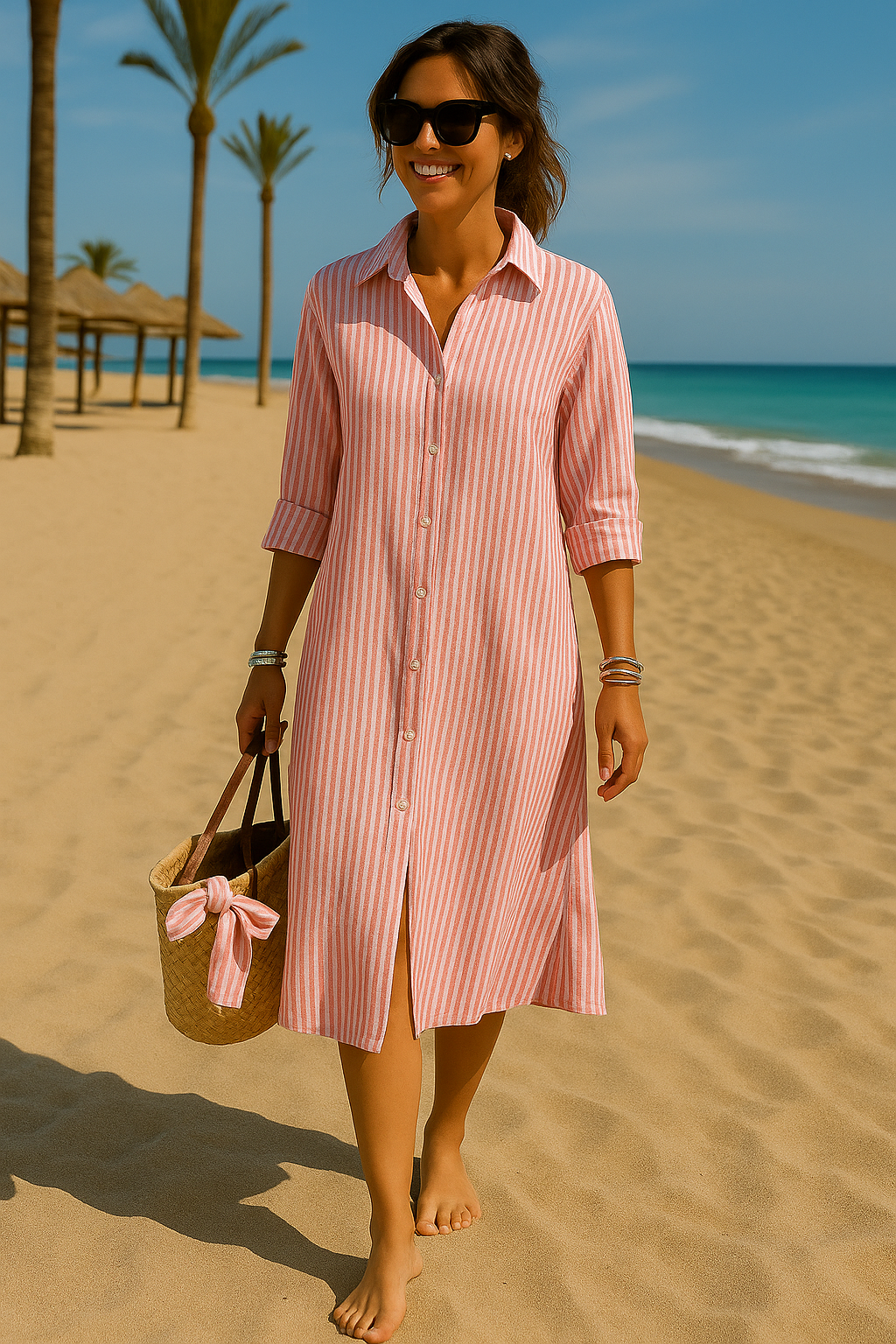 Lova | Klassisch gestreiftes Hemdblusenkleid