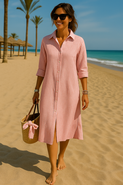 Lova | Klassisch gestreiftes Hemdblusenkleid