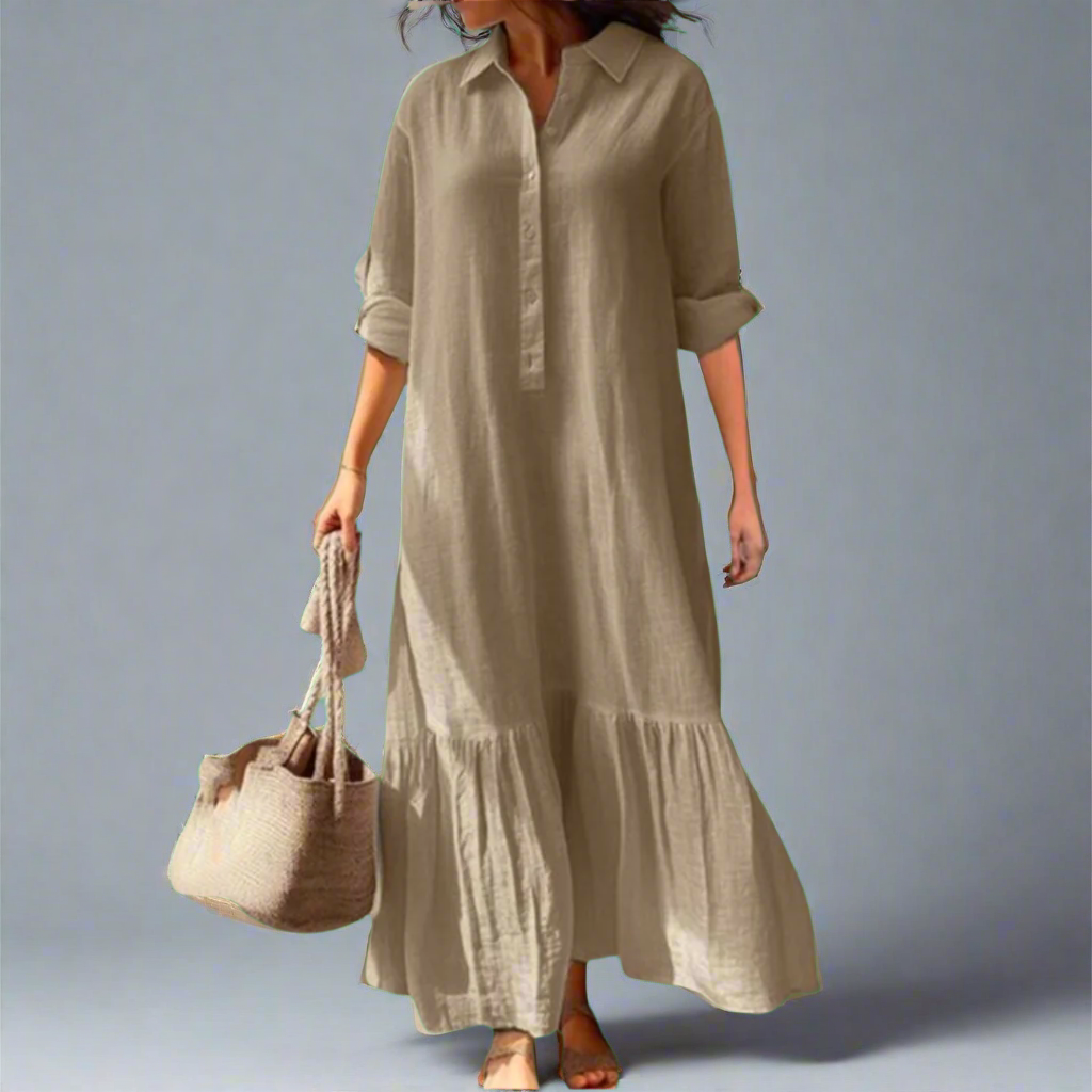 Athelia | Elegantes Frühlings-Hemdkleid aus leichtem Premiumstoff