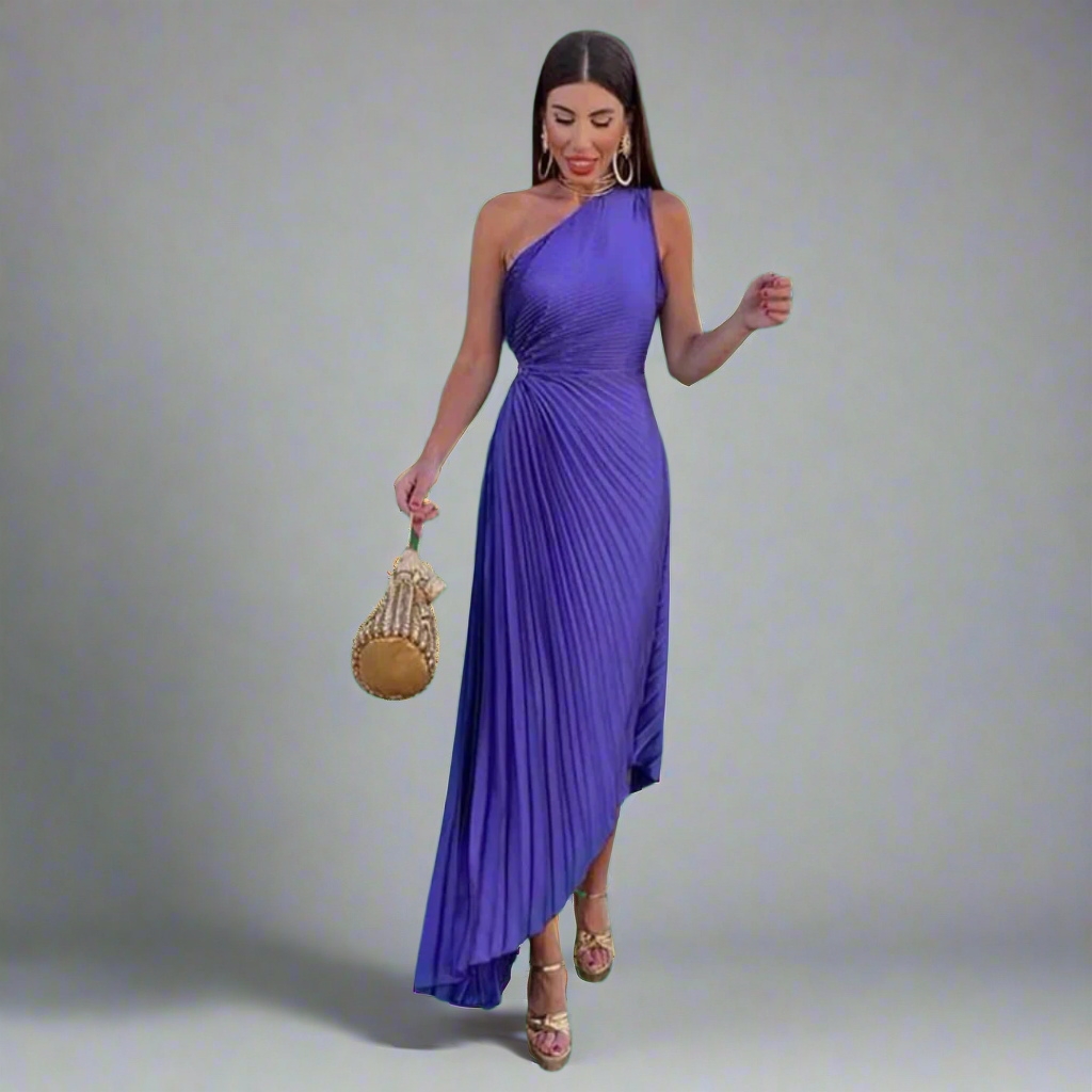 Drosmara | Midi Kleid mit eleganter Schulterfreiheit