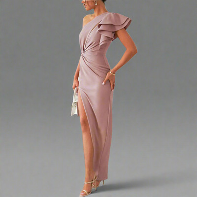 Xylina | Premium Off-Shoulder Ruffle Sleeve Midi Kleid