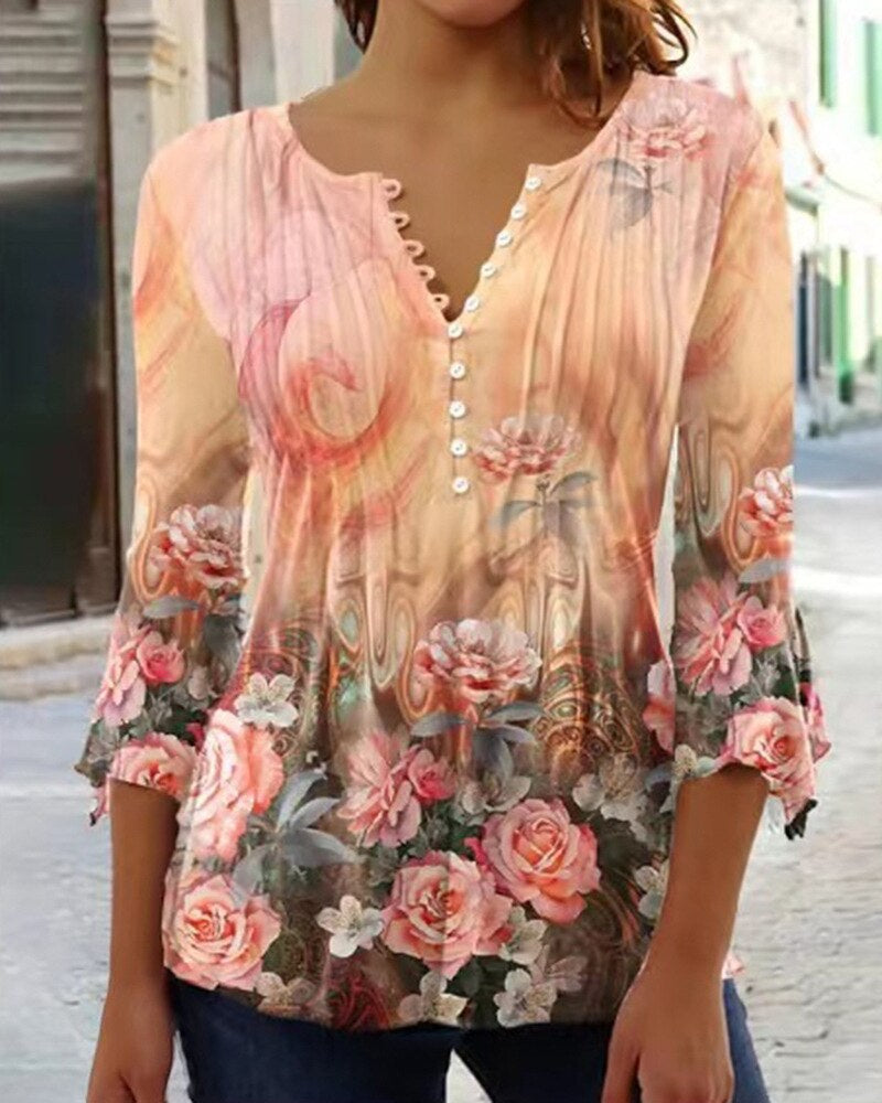Bluse mit Blumenmuster für Damen