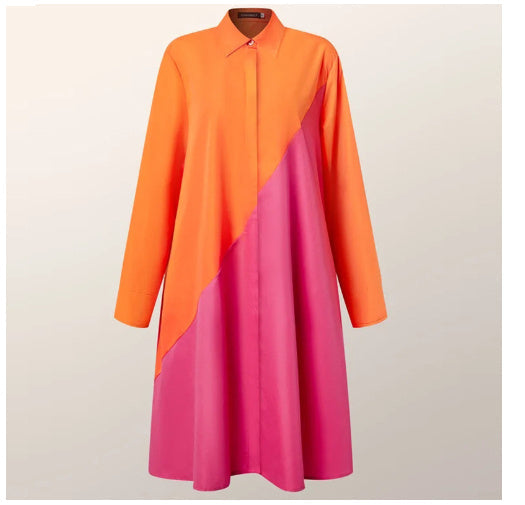 Samantha – Damenkleid mit Langarm, Einfarbig, Mittellang