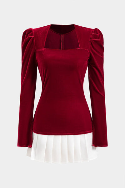 Fritzi | Edles Samt-Top mit Plisseerock