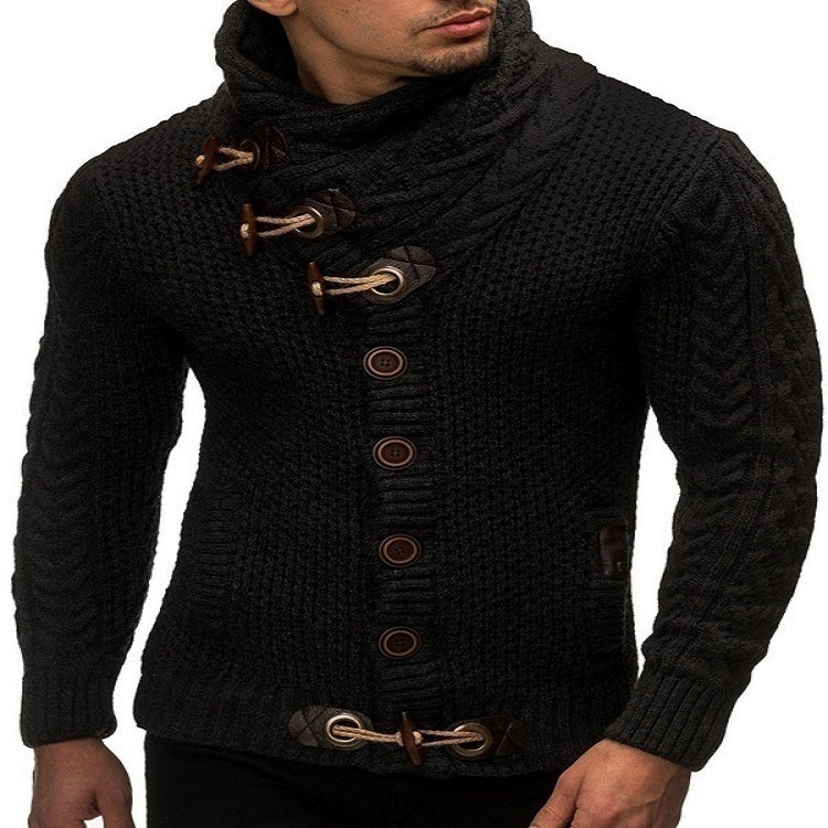 Herren Strapazierfähiger Strickpullover mit asymmetrischem Kragen Aliams
