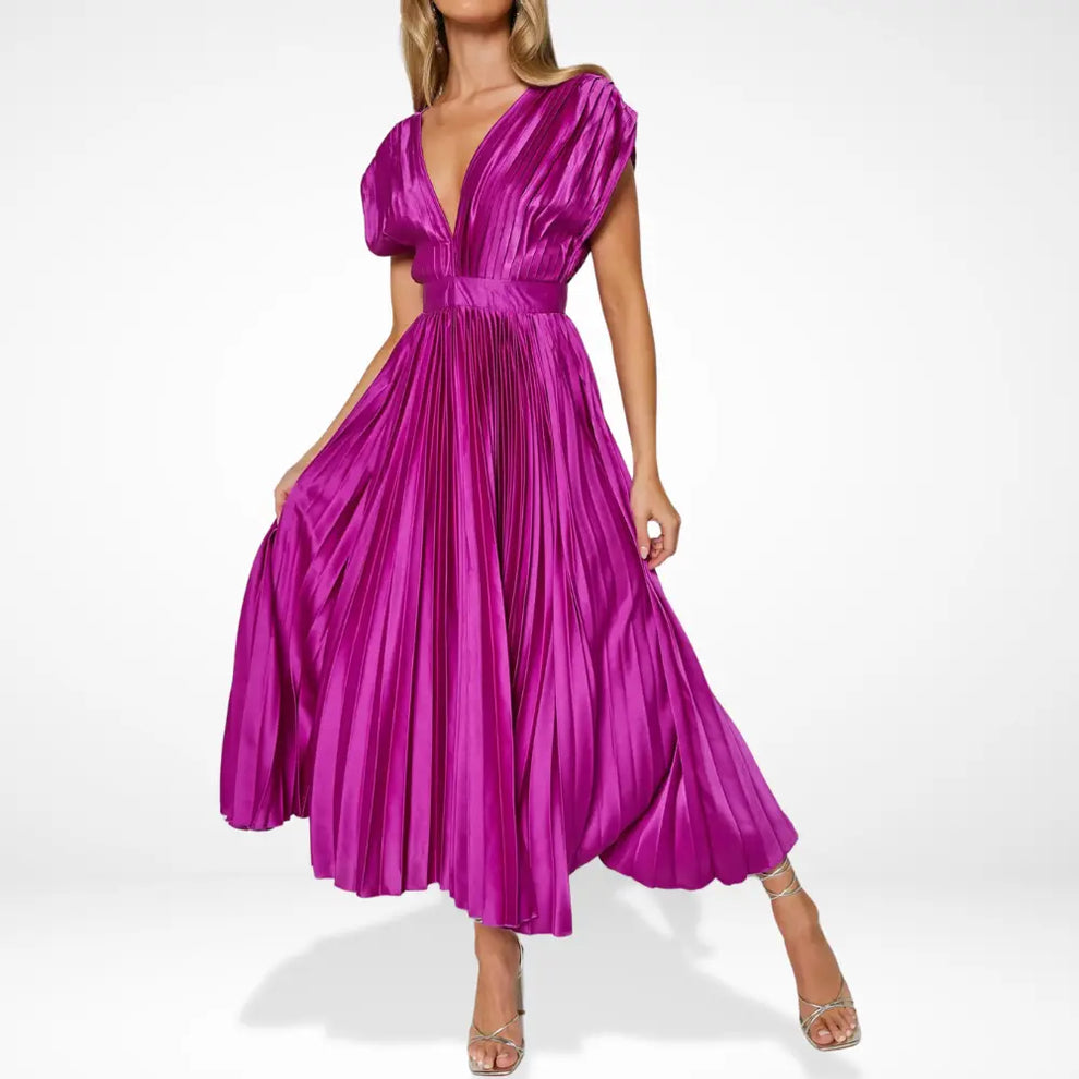 Serena Elegante Plissierte Maxikleid