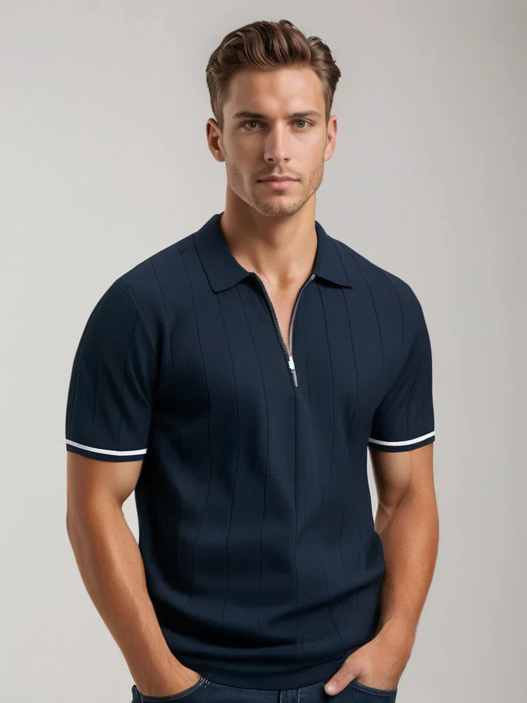 Homer - Kurzärmliges Poloshirt mit Reißverschluss