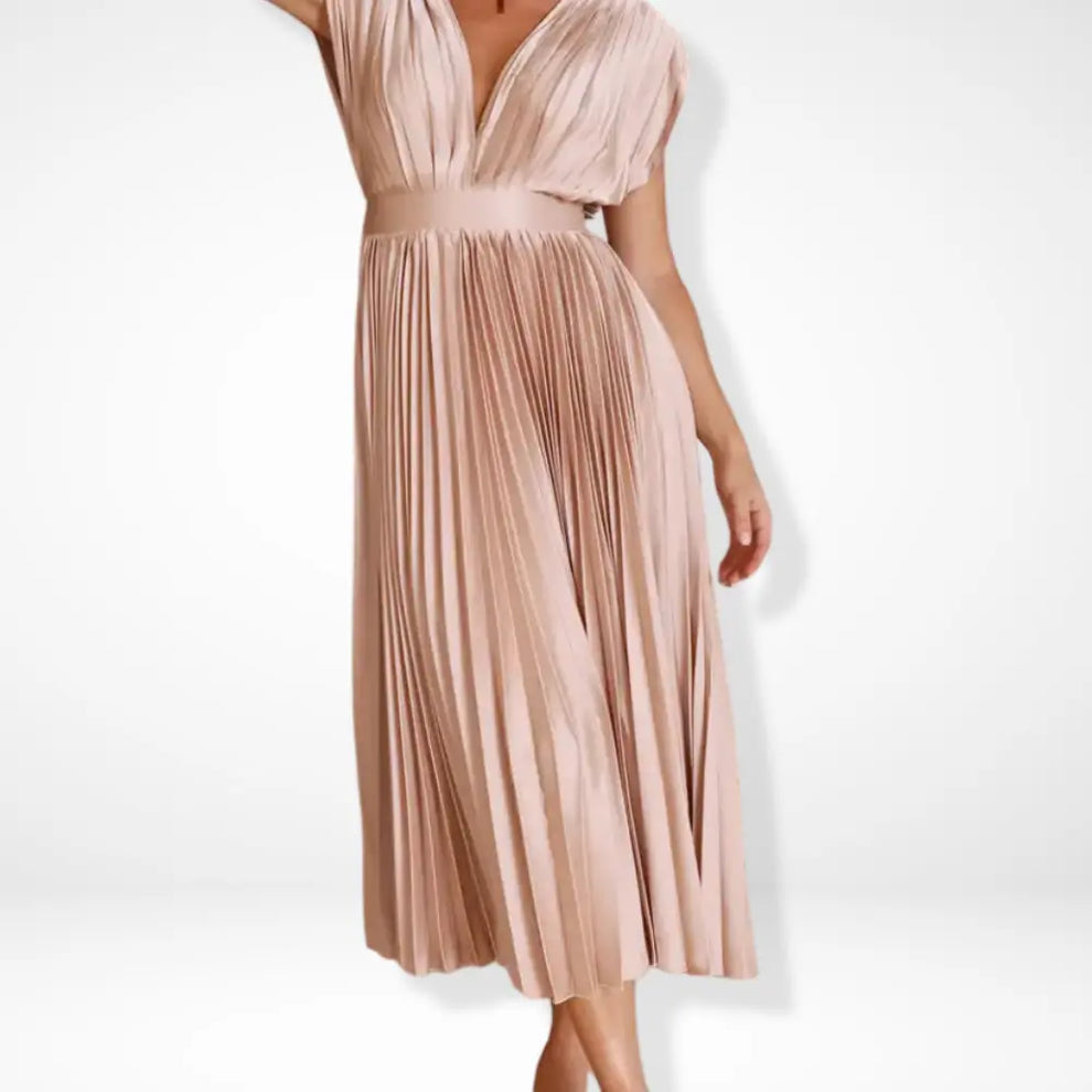 Serena Elegante Plissierte Maxikleid