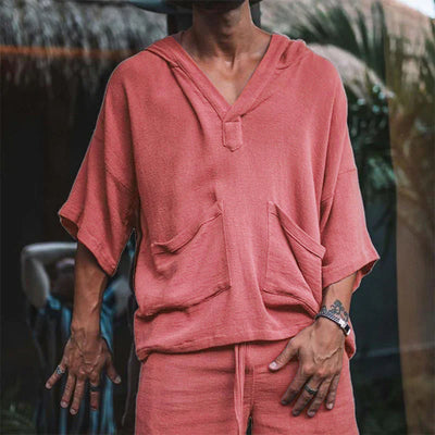 Harland - Baumwoll-Kapuzenpullover und Shorts für Männer