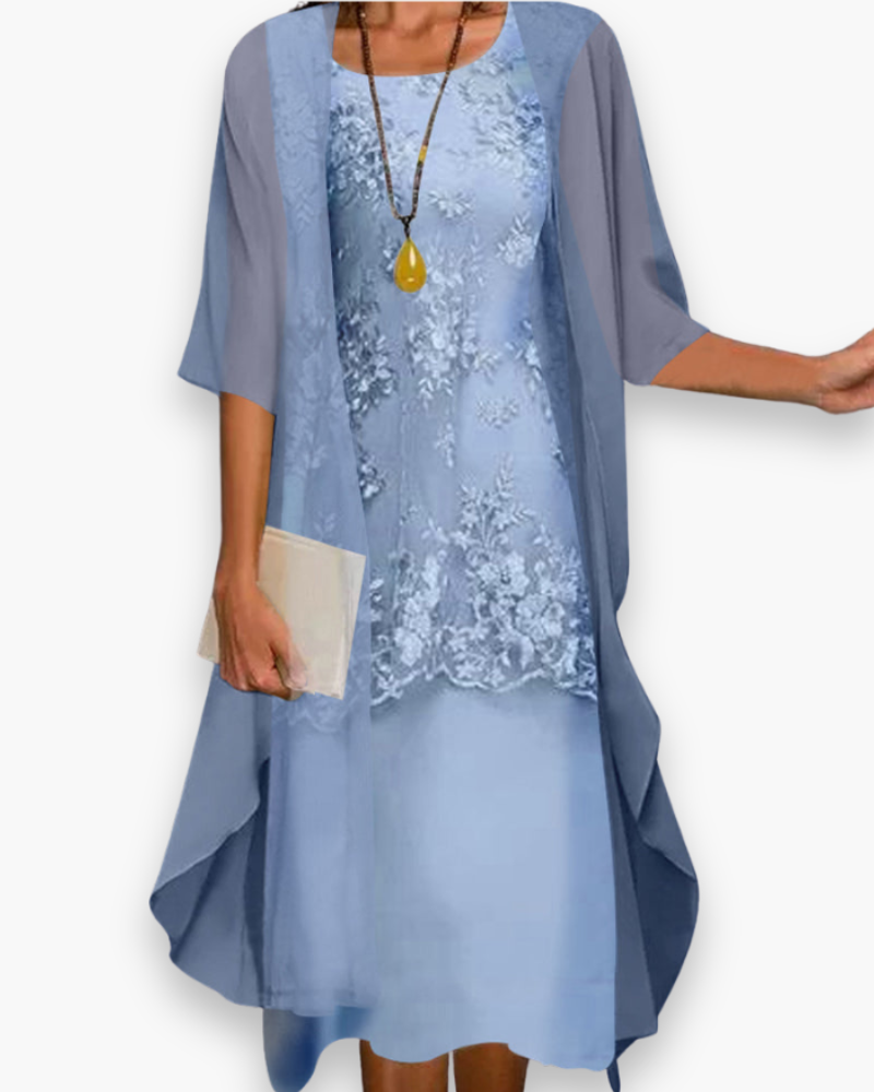 Damen Elegantes Zweiteiliges Kleid | Sommerkleider