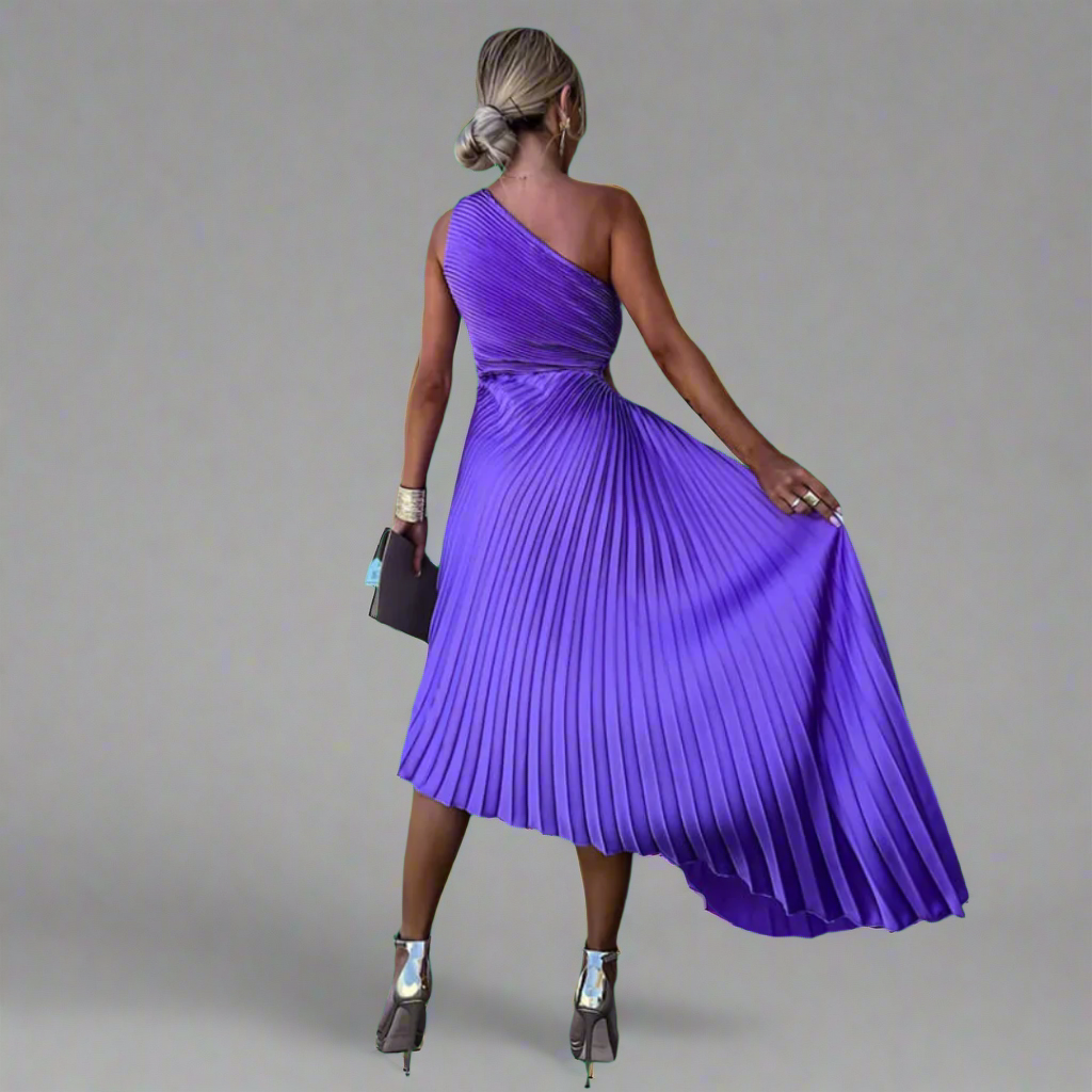 Drosmara | Midi Kleid mit eleganter Schulterfreiheit