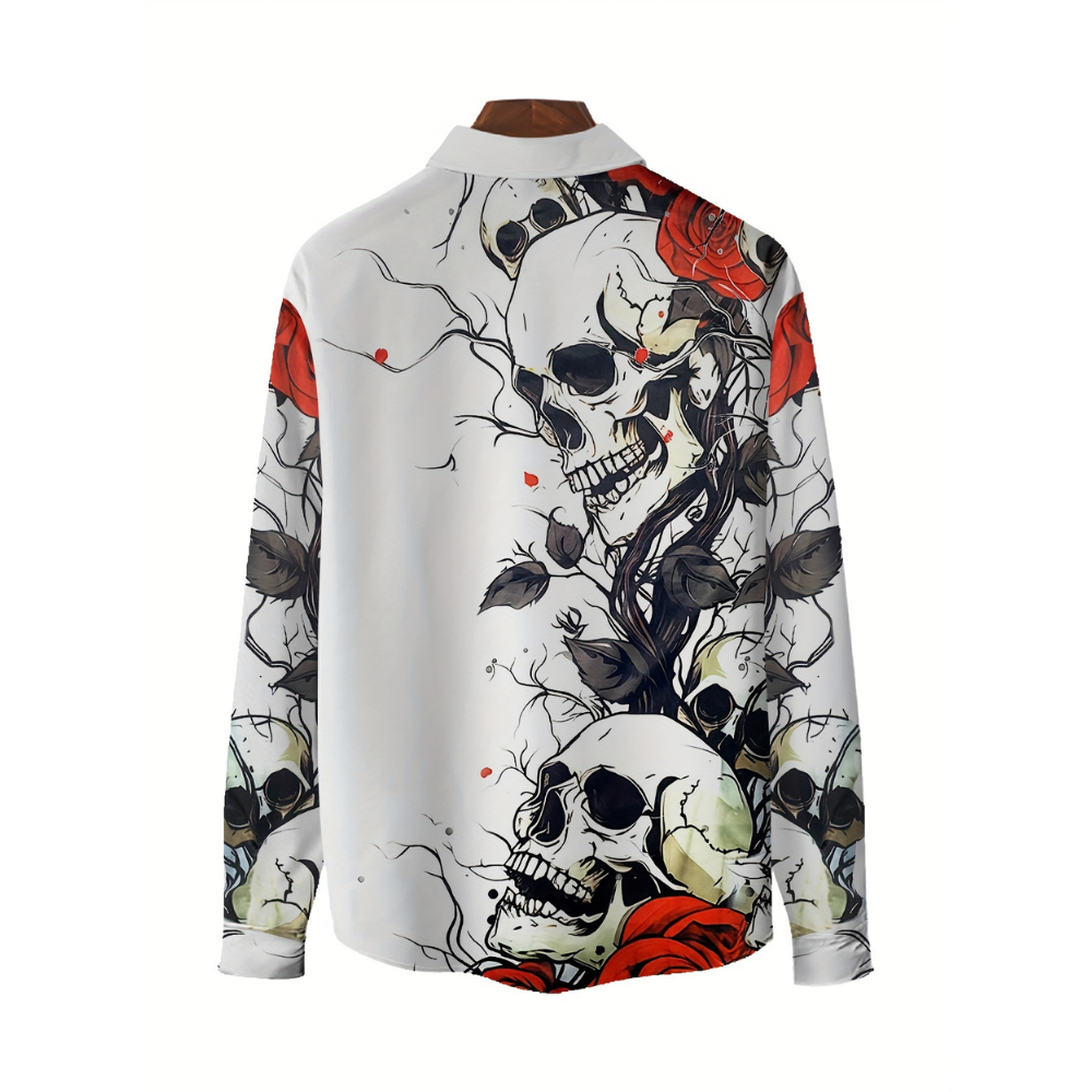 Herren Halloween-Hemd mit Print | Langarm