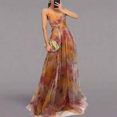 Helmine | Elegantes Maxikleid mit Blumenprint