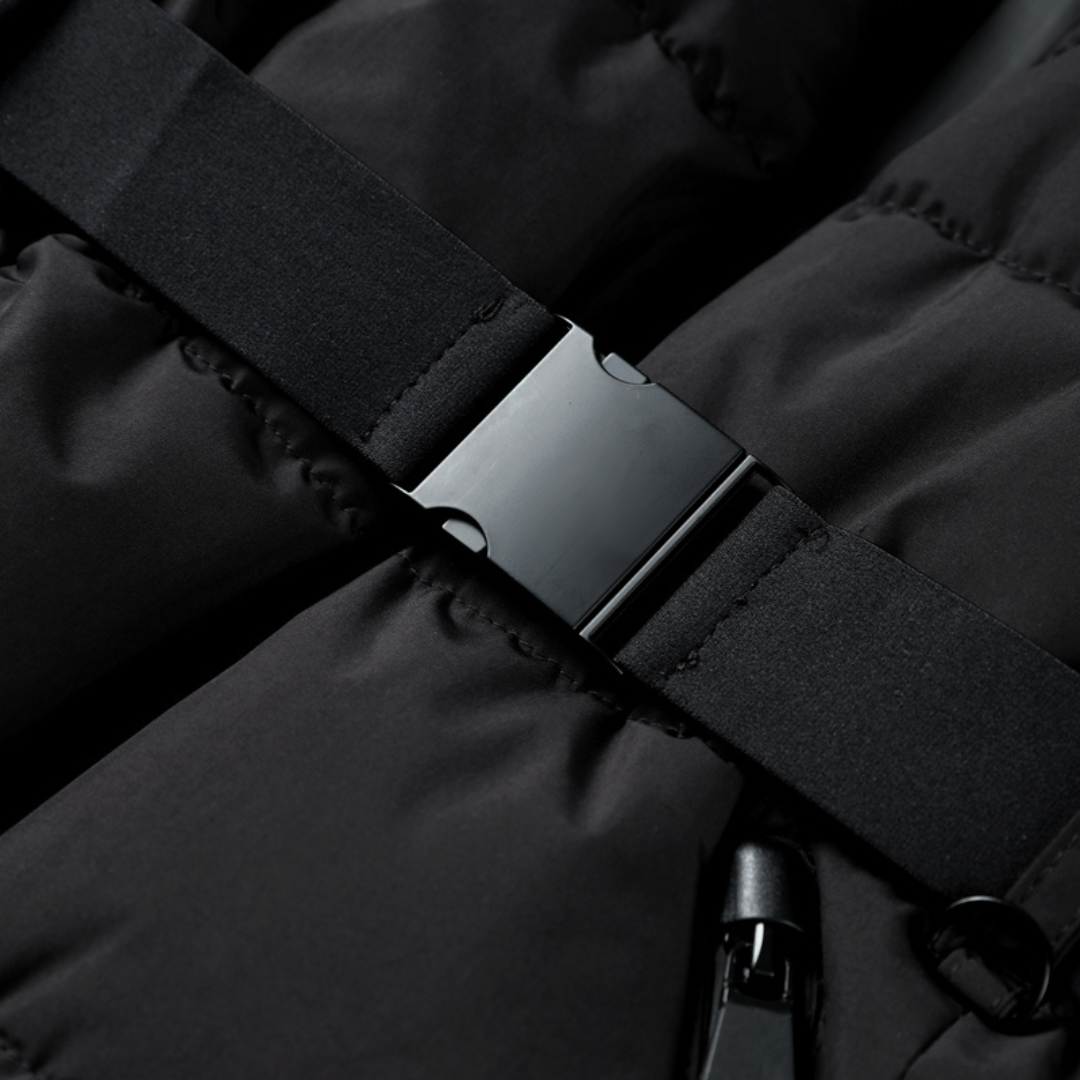 Winterjacke Damen Kurz | Steppjacke mit Gürtel und Hohem Kragen