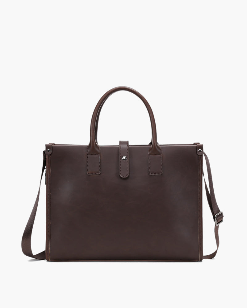 Jane | Elegante Aktentasche für Damen aus braunem Kunstleder Business-Tasche