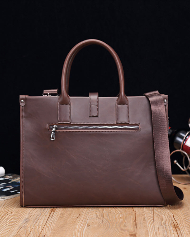 Jane | Elegante Aktentasche für Damen aus braunem Kunstleder Business-Tasche