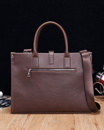 Jane | Elegante Aktentasche für Damen aus braunem Kunstleder Business-Tasche