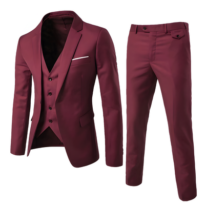 Dreiteiliger Slim Fit Anzug Herren