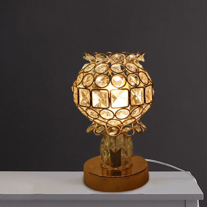 Velaire – Kristall-eingelassene goldene Schreibtischlampe