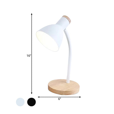 LumaBend | Schlanke LED-Tischlampe mit flexiblem Hals und Holzfuß