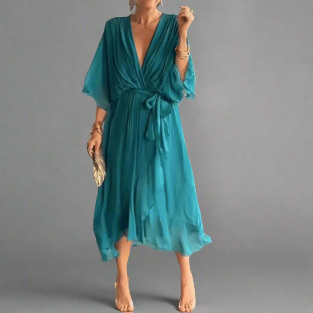 Dorselinde | Elegantes Maxikleid mit Femininem Ausschnitt