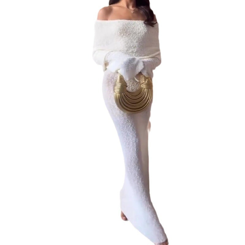 Betty – Langkleid mit Rollkragen in Uni-Farbe