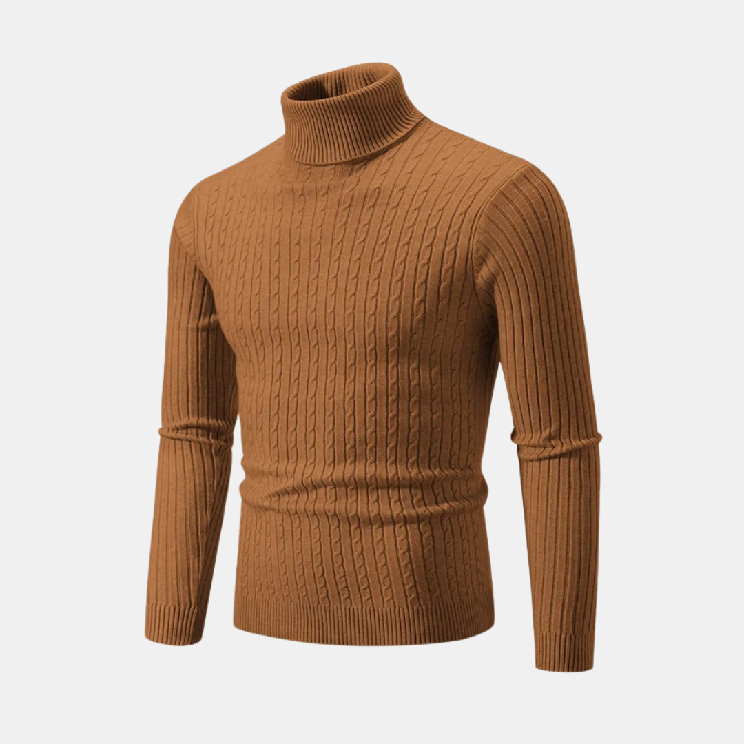 Antonio™ | Strickpullover mit Rollkragen und Zopfmuster