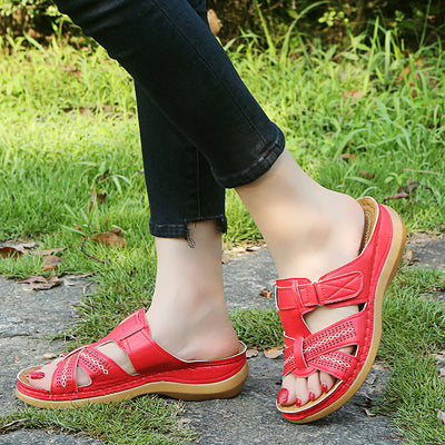 Clara - Burgundfarbene Komfortsandalen mit ergonomischem Design und weicher Innensohle
